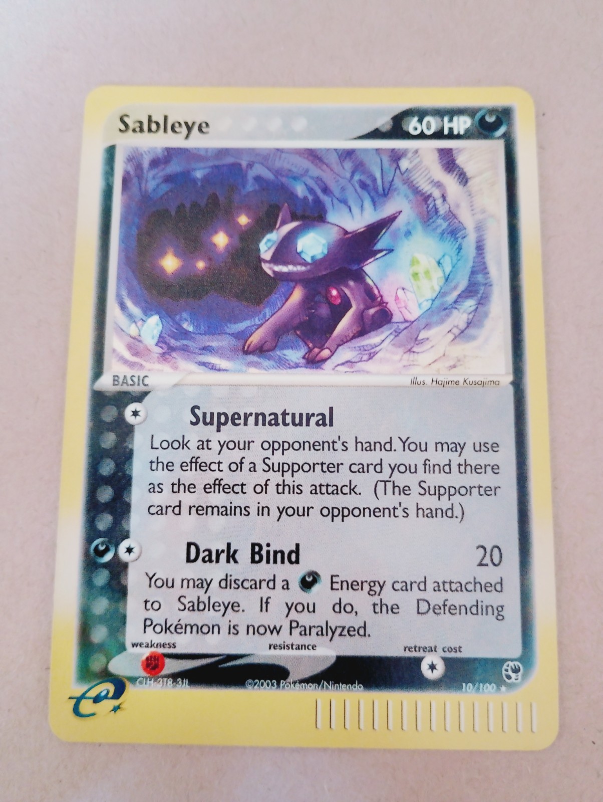 Pokémon Sableye 10/100 Holo Rare EX Sandstorm 2003 Near Mint NM English