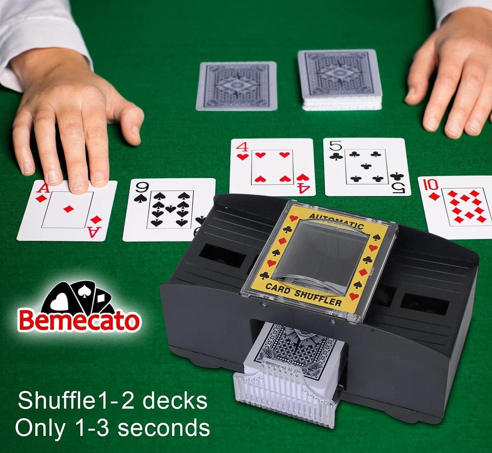 2 Deck Automatic Card Shuffler Poker Cards Shuffling Machine Casino Playing Game