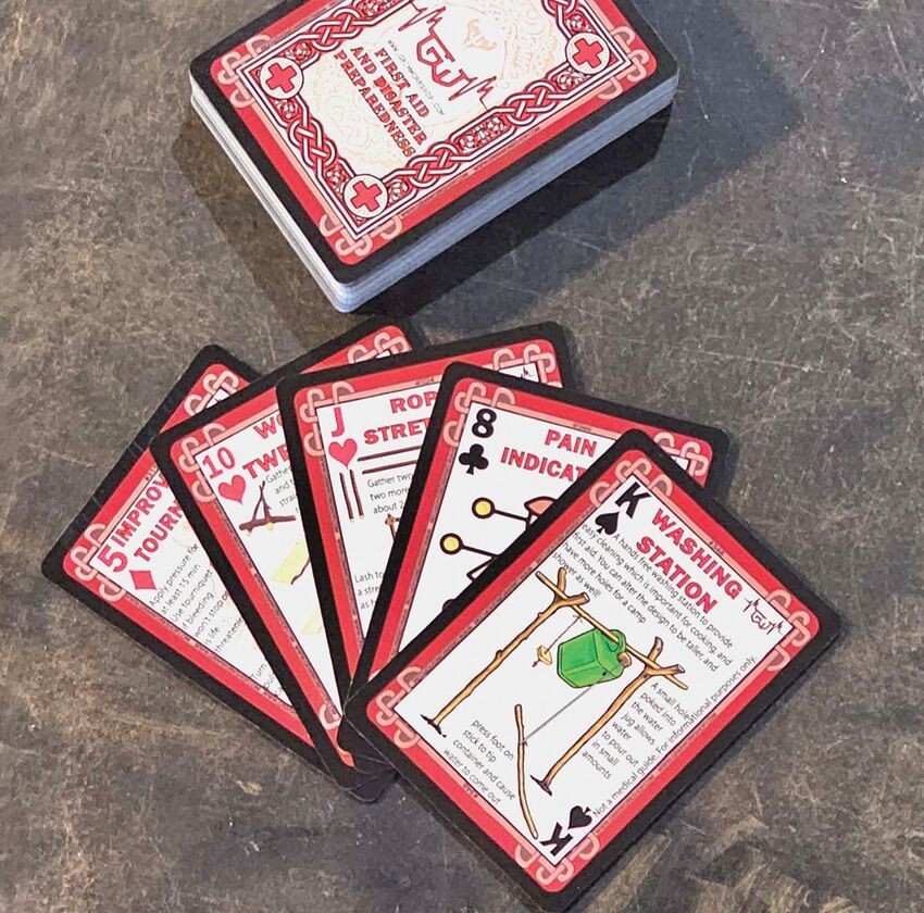 Grim Workshop Playing Cards First-Aid Information Water-Resistant MADE IN USA