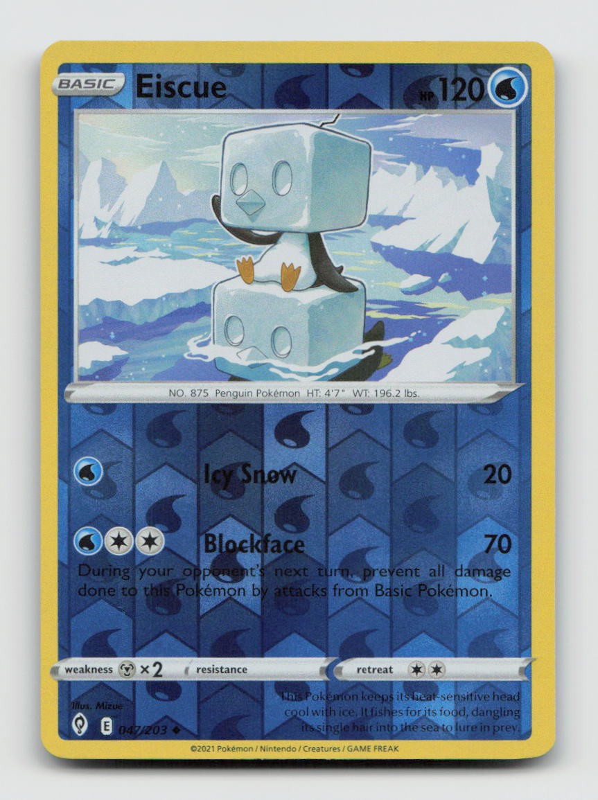 Eiscue 047/203 Uncommon EVS Evolving Skies Pokemon Reverse Holo NM/M