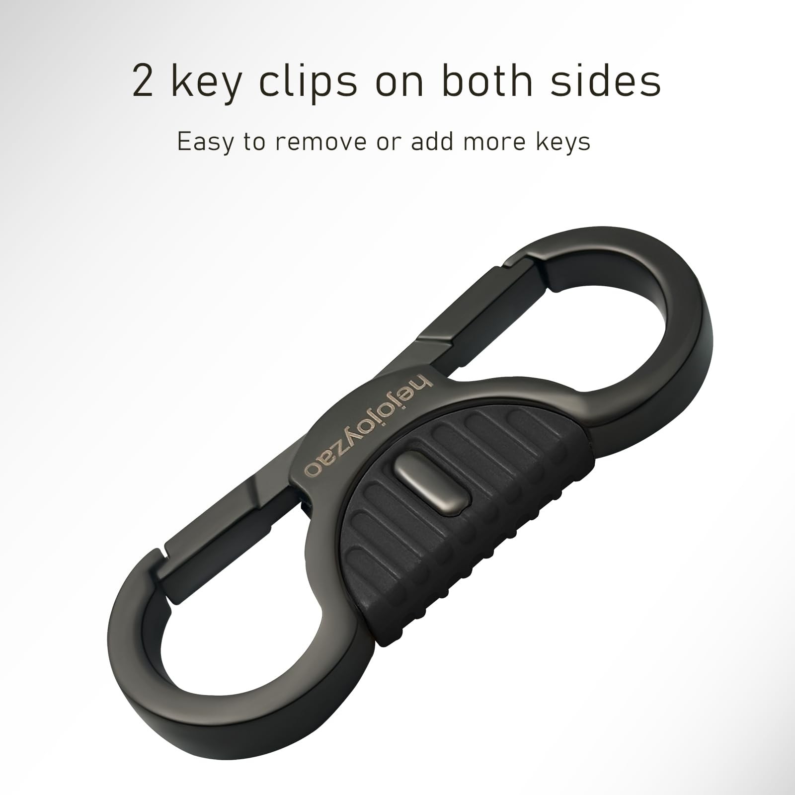 Keychain Quick Release Double Carabiner Clip D Ring Key Rings, Unisex Belt Loop