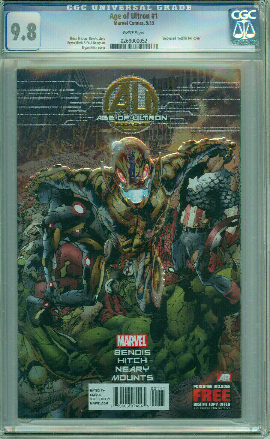 Age of Ultron #1 Marvel Comics 2013 Hitch Variant CGC 9.8 What If MCU Disney+