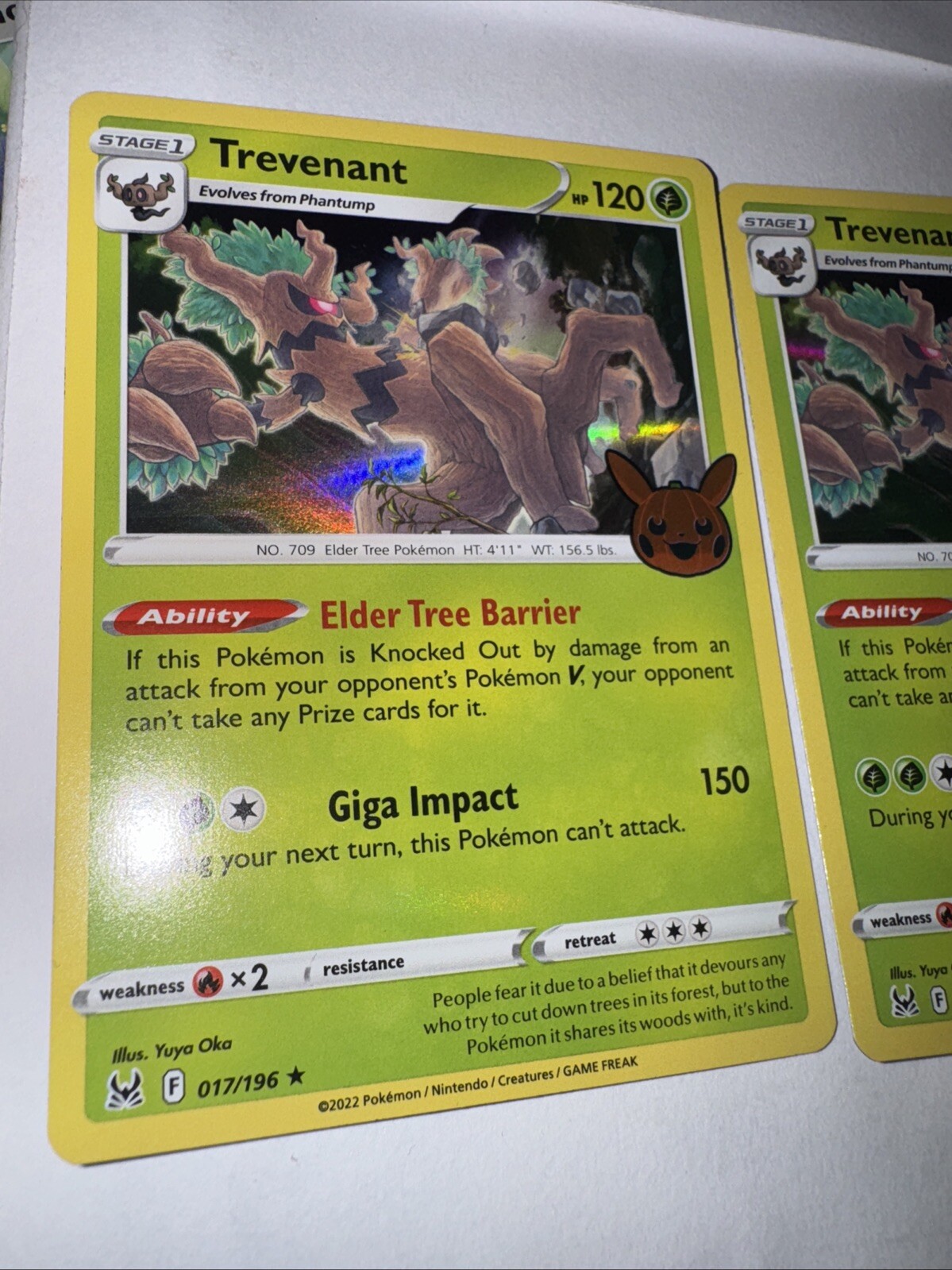 (4) Trevenant 017/196 Trick or Trade Booster Bundle 2023 Holo