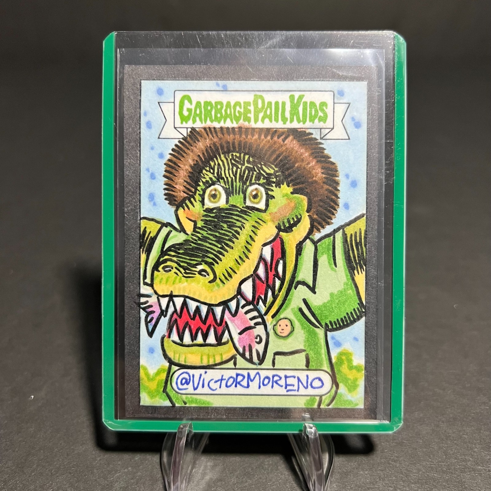 2021 GARBAGE PAIL KIDS FOOD FIGHT “ALI GATOR” SKETCH CARD By Victor Moreno