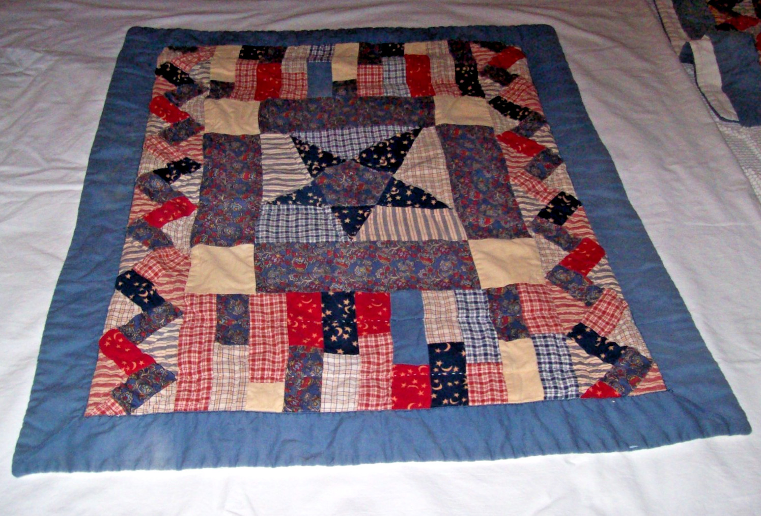 Vintage Patchwork Hand Quilted Pillow Sham Pa Estate