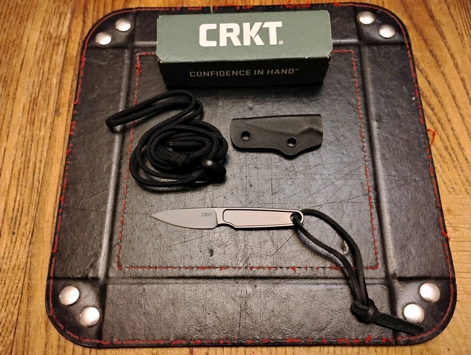 HangTi Titanium Fixed Blade Knife with Kydex Sheath 1.68″ Titanium Blade