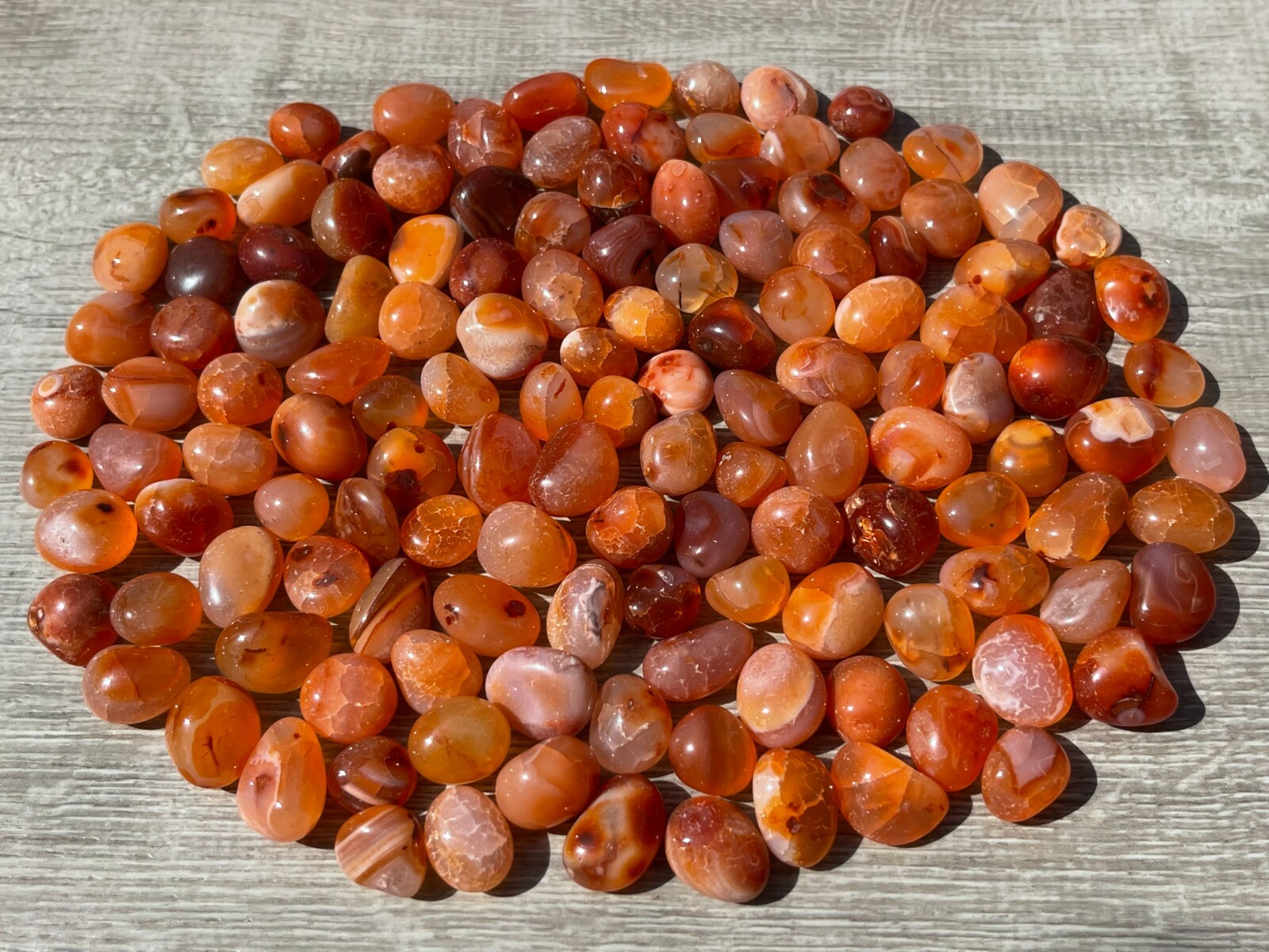 Grade A++ Carnelian Tumbled Stones, 0.5-0.75″ Small Tumbled Carnelian, Bulk Lots