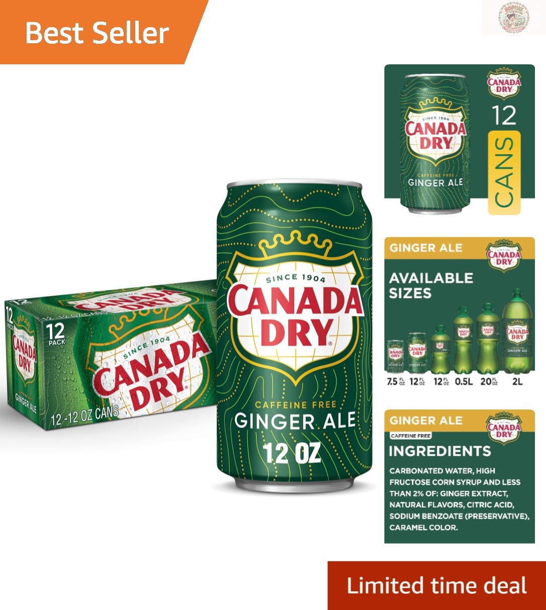 Ginger Ale Soda, 12 fl oz Can Pack – , Caffeine-Free Refreshment