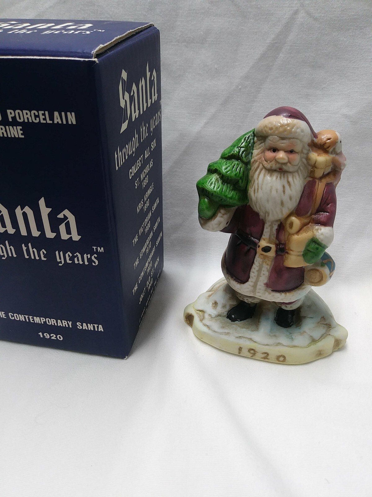 Santa Through The Years Contemporary Santa 1920 Christmas porcelain figure (1990