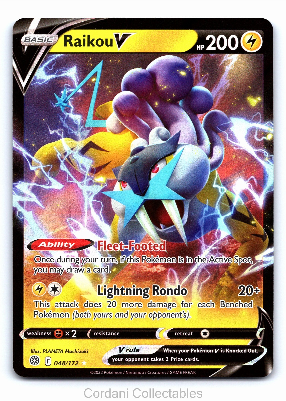 Raikou V 048/172 – Brilliant Stars – Pokemon Card – Near Mint