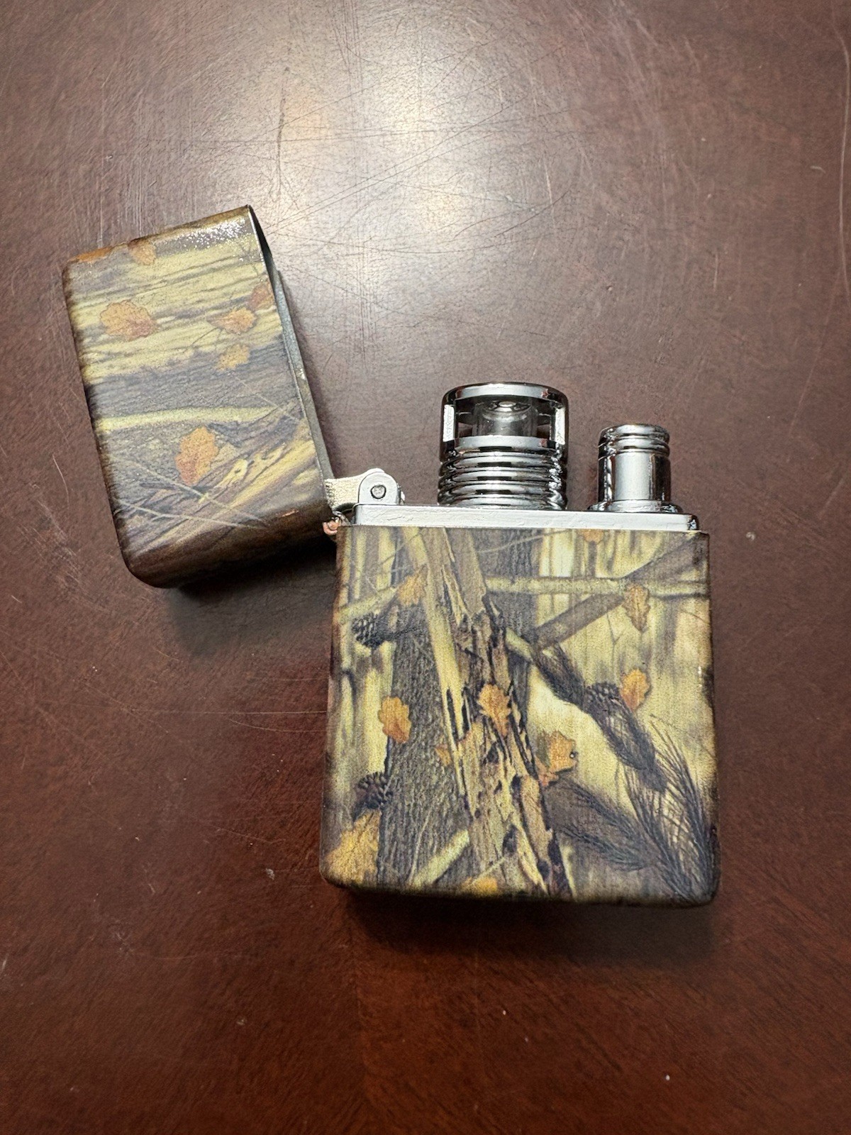 Three (3) Camo Pattern Refillable Torch Lighters – New In Case – Fire Quickly