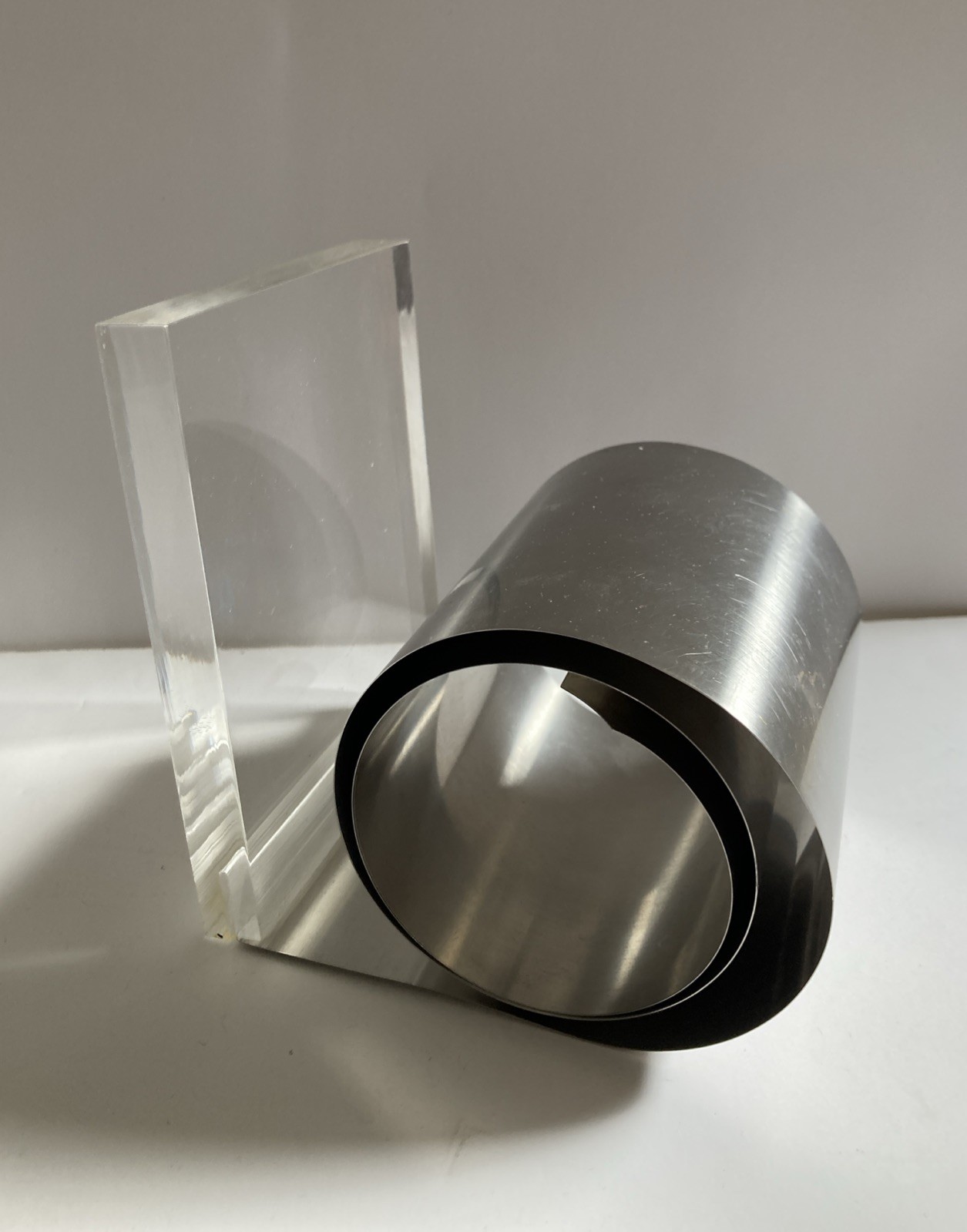 Vintage Lucite + Metal Mid Century Book Coil Book Roll Book End desktop Bedside