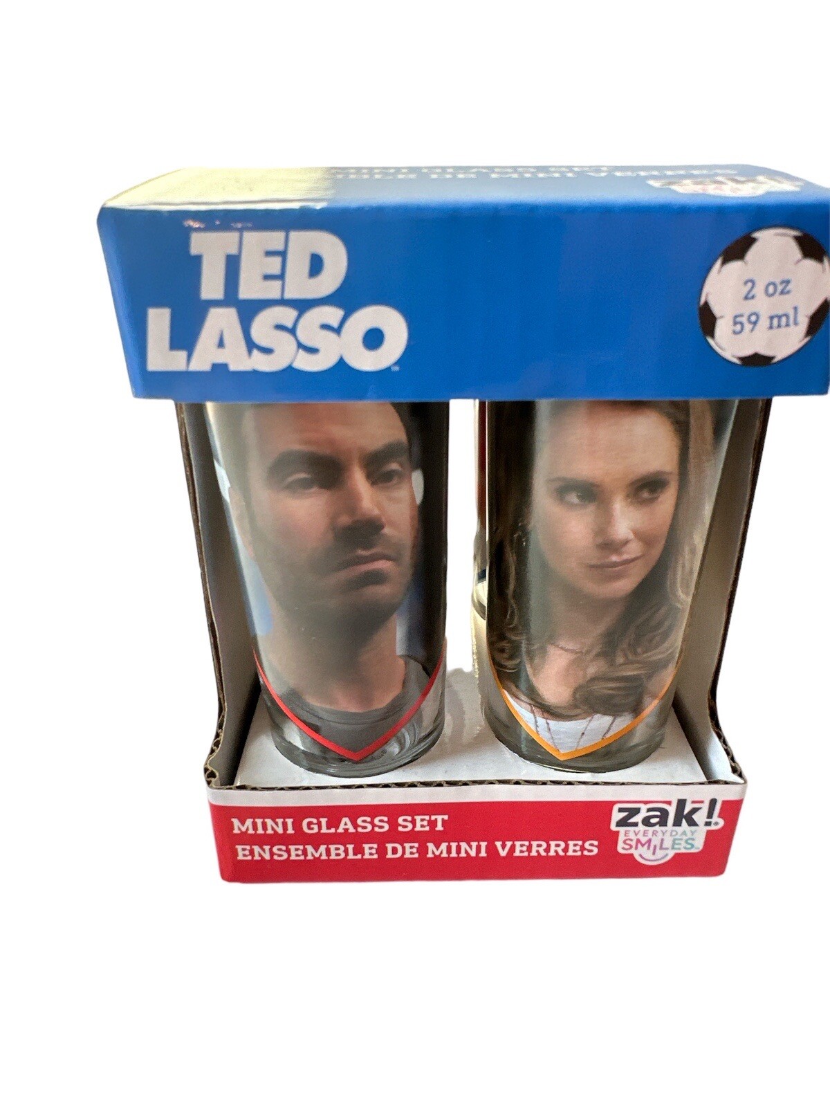 Ted Lasso New In Box Mini Glass Set Of Four 2oz/59ml Mini Verres