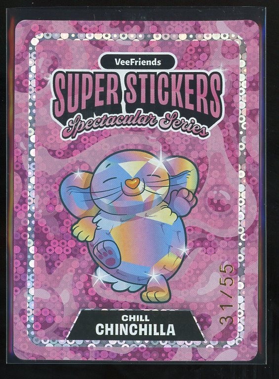 CHILL CHINCHILLA /55 VeeFriends BUBBLE GUM / HOLOGRAM Spectacular Series Sticker