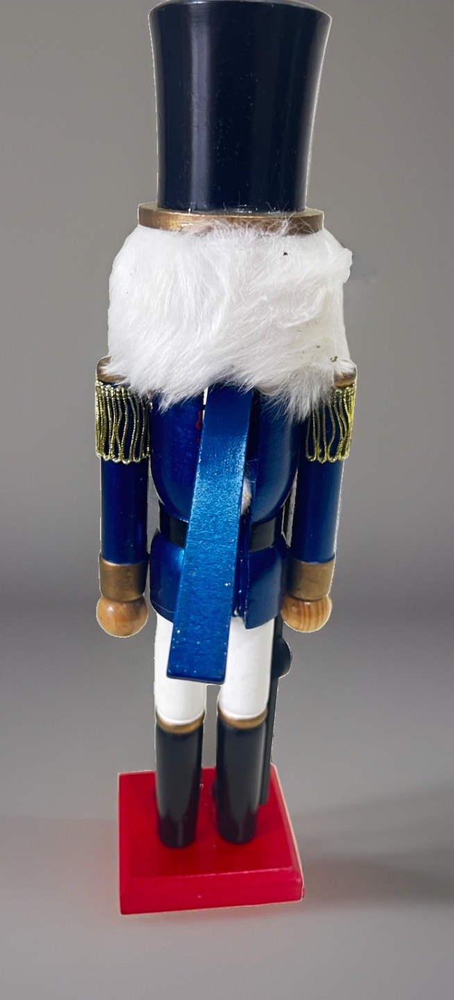 Nutcracker Wood Soldier 15” Blue Coat Soldier W/ Rifle Holiday Decor Decoration