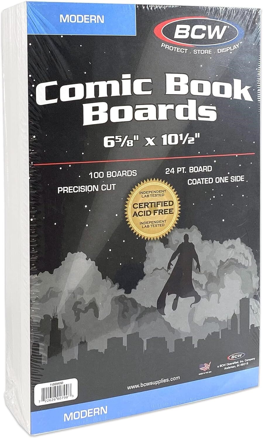 100 BCW Comic Book Boards Modern Current Size 24 Pts Archival Safe Storage Back