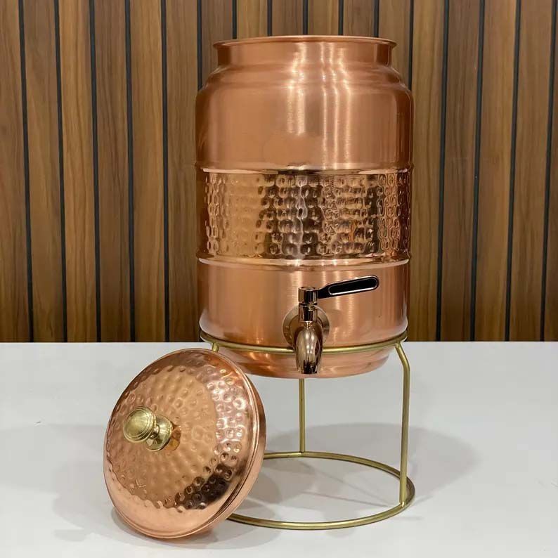 10 Liter Pure Copper Water Dispenser. Premium and Sturdy. Metal Flow Tap