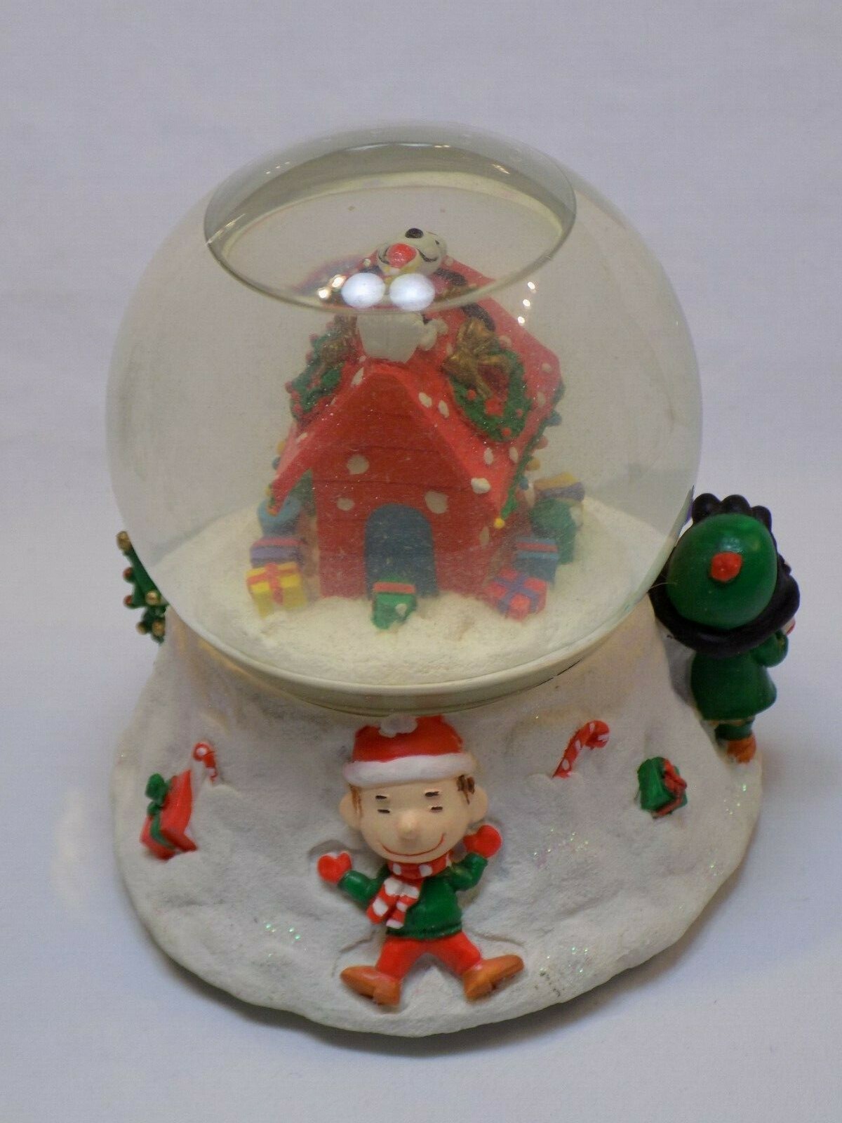 Peanuts Christmas Waterglobe Snowglobe Lucy Snoopy Kurt Adler Woodstock NO Music