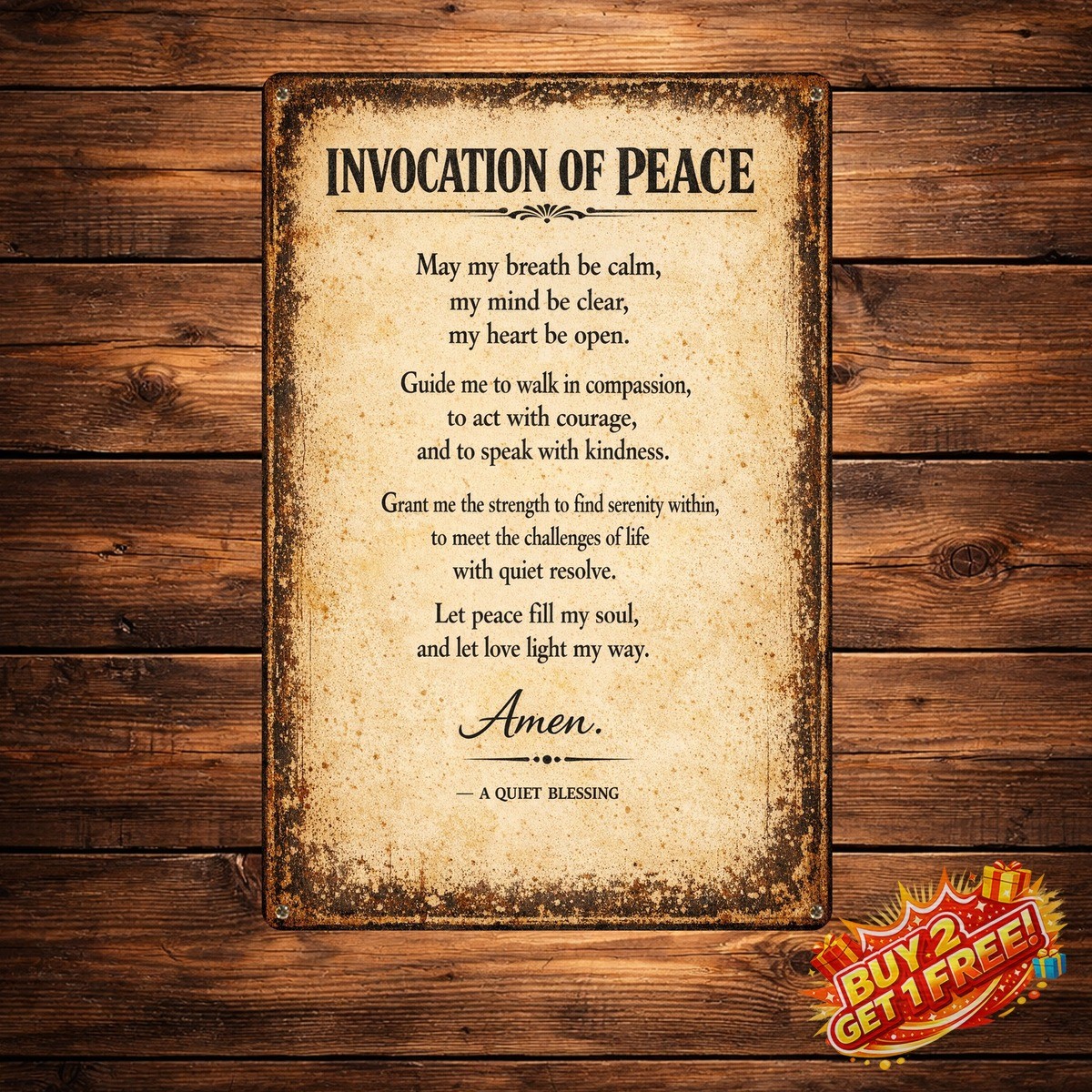 Holy Spirit Religious Devotional Prayer Metal Tin Sign 8×12 Wall Art
