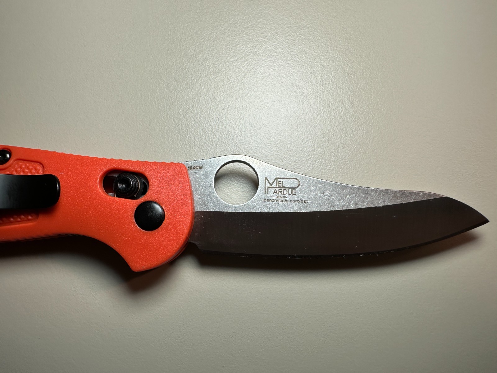 Benchmade 555 Mini Griptilian Orange Nylon Grivory Stainless Folding Knives