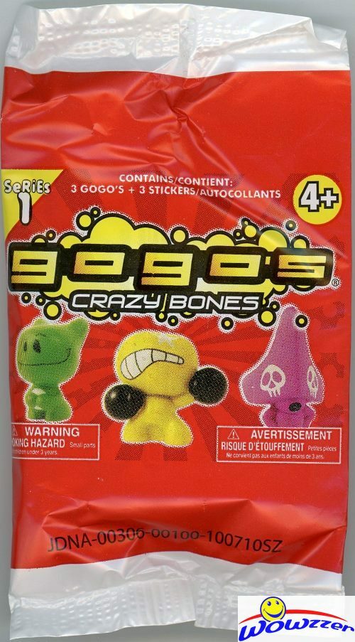 GoGo’s Crazy Bones Series 1 Factory Sealed Pack( 3 Bones & 3 Stickers!)