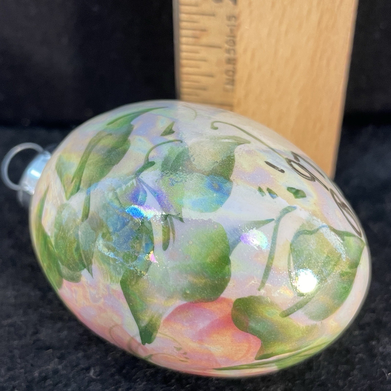 Hand Painted Hanging Floral Easter Egg Christmas Ornament Artist Signed