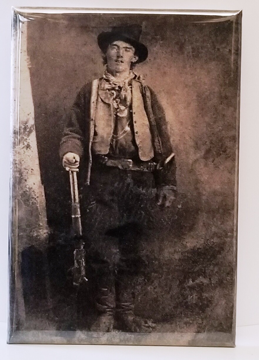 Billy the Kid Magnet 2″x3″ Refrigerator Locker Travel Gun Old West Vintage