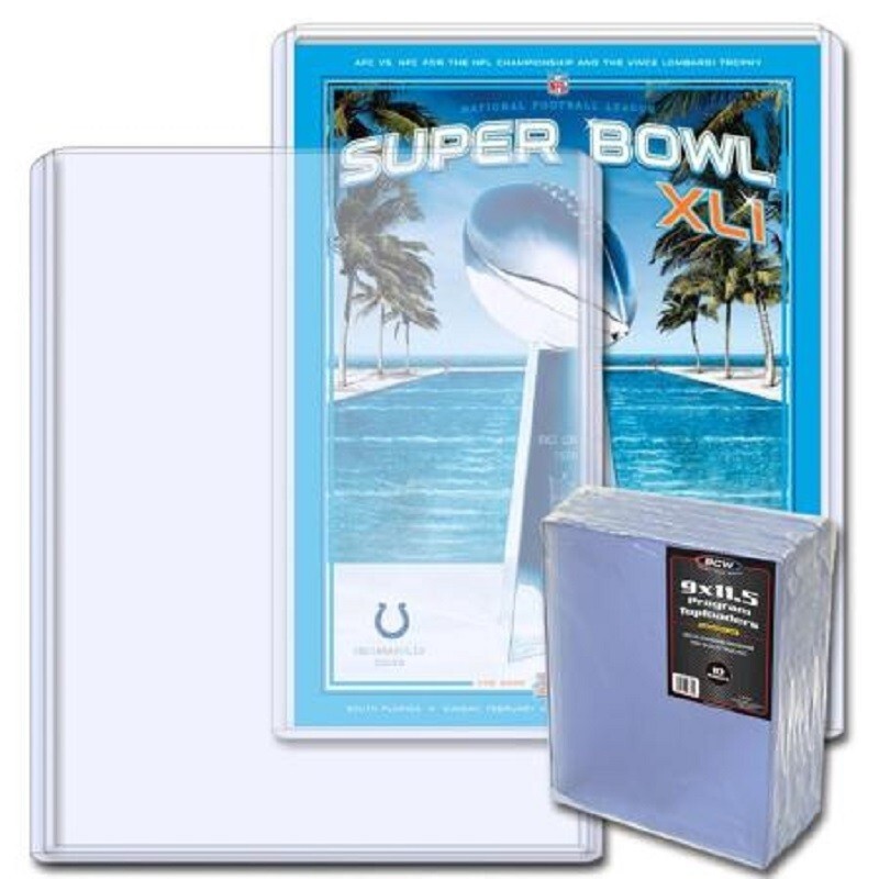 10 BCW Quality Topload Holders For 9 x 11.5 Program/Thick Magazine Rigid PVC NEW