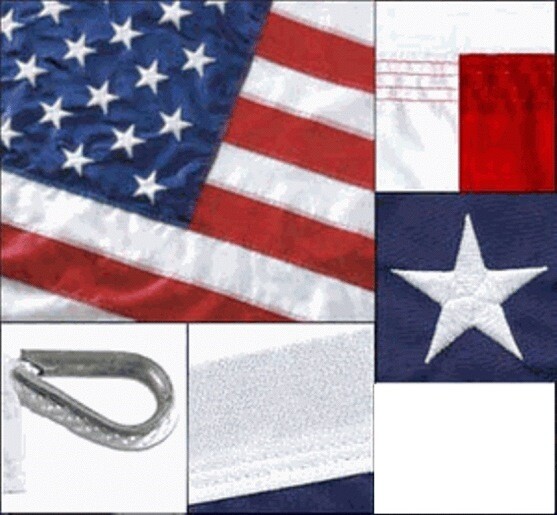 8×12 ft AMERICAN US FLAG Heavy Duty 2 Ply Polyester Sewn Stars Stripes USA Made