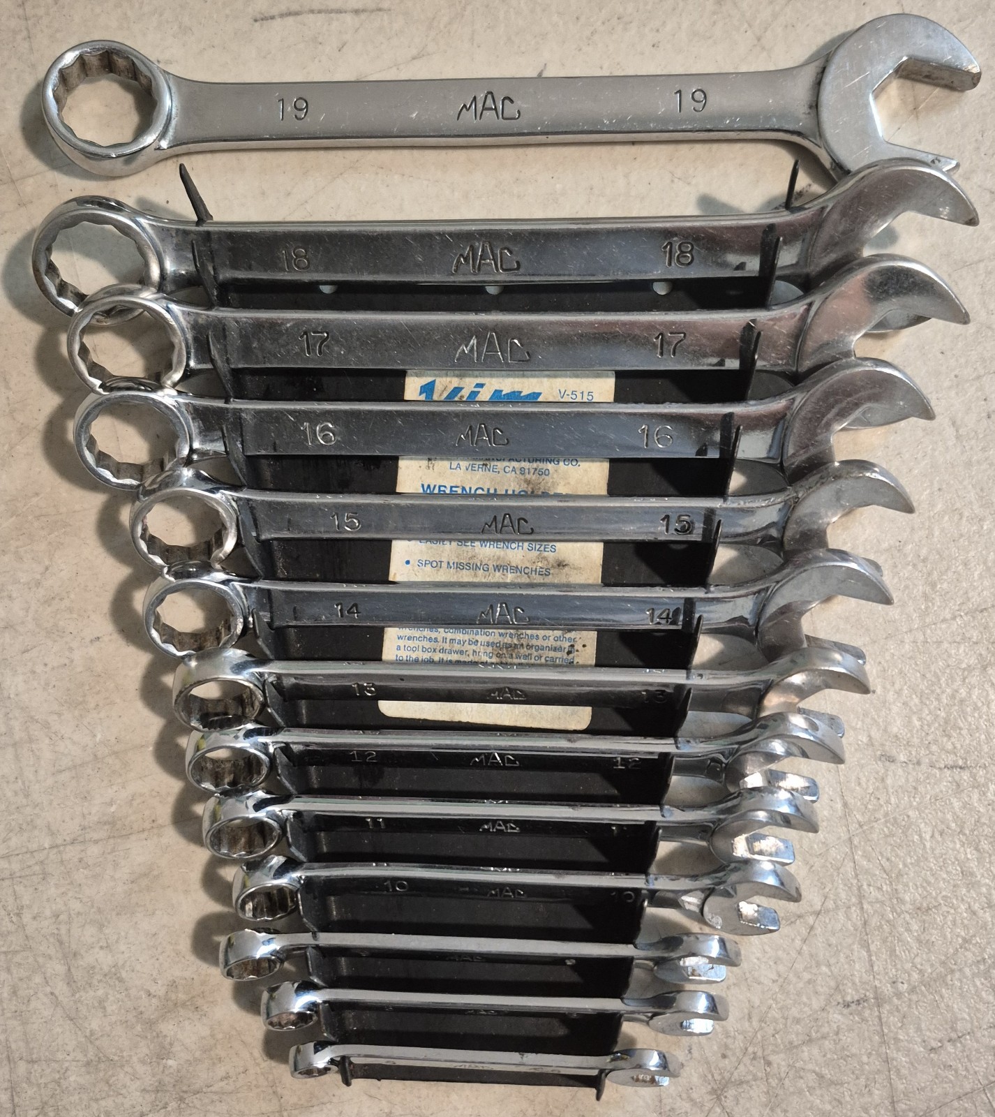 Mac 13 Pc CW Metric Combination Wrench Set 6MM to 19 MM 12 Point USA