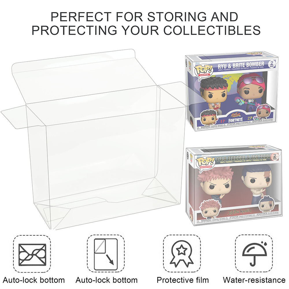 Clear Box Protector Case For Funko Pop 2 Pack Vinyl Figures Collectibles Display