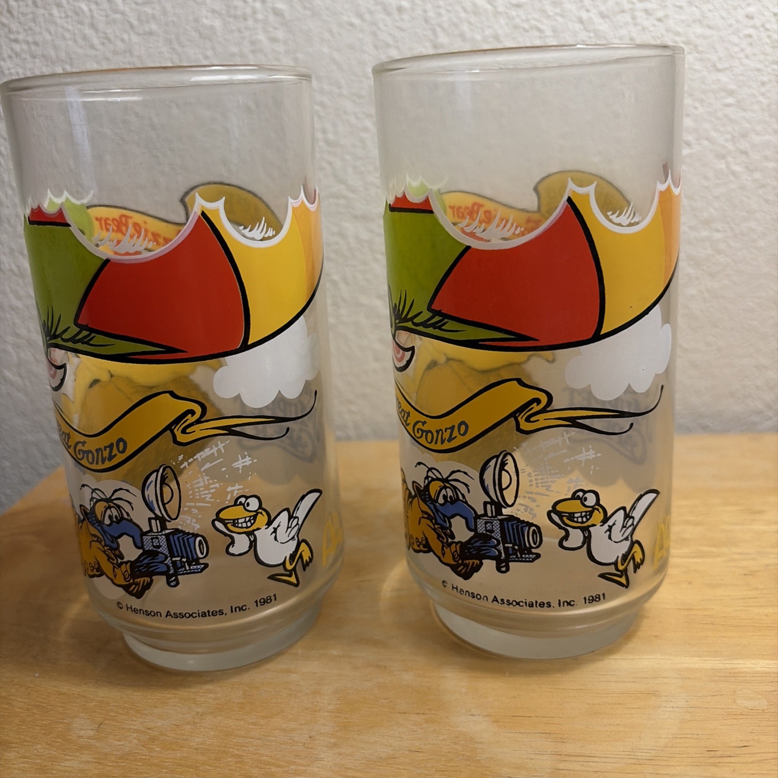 McDonald’s The Great Muppet Caper Glass Set 1981 Multicolor Original lot of 5
