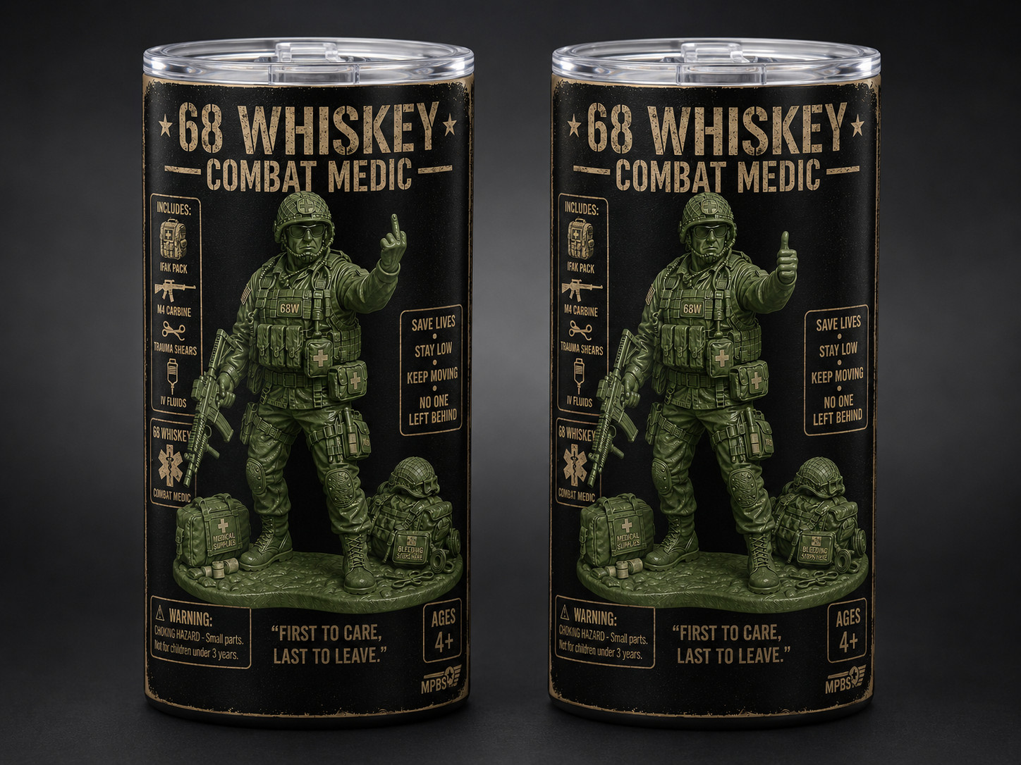 Male 68 Whiskey Combat medic 20 oz Tumbler