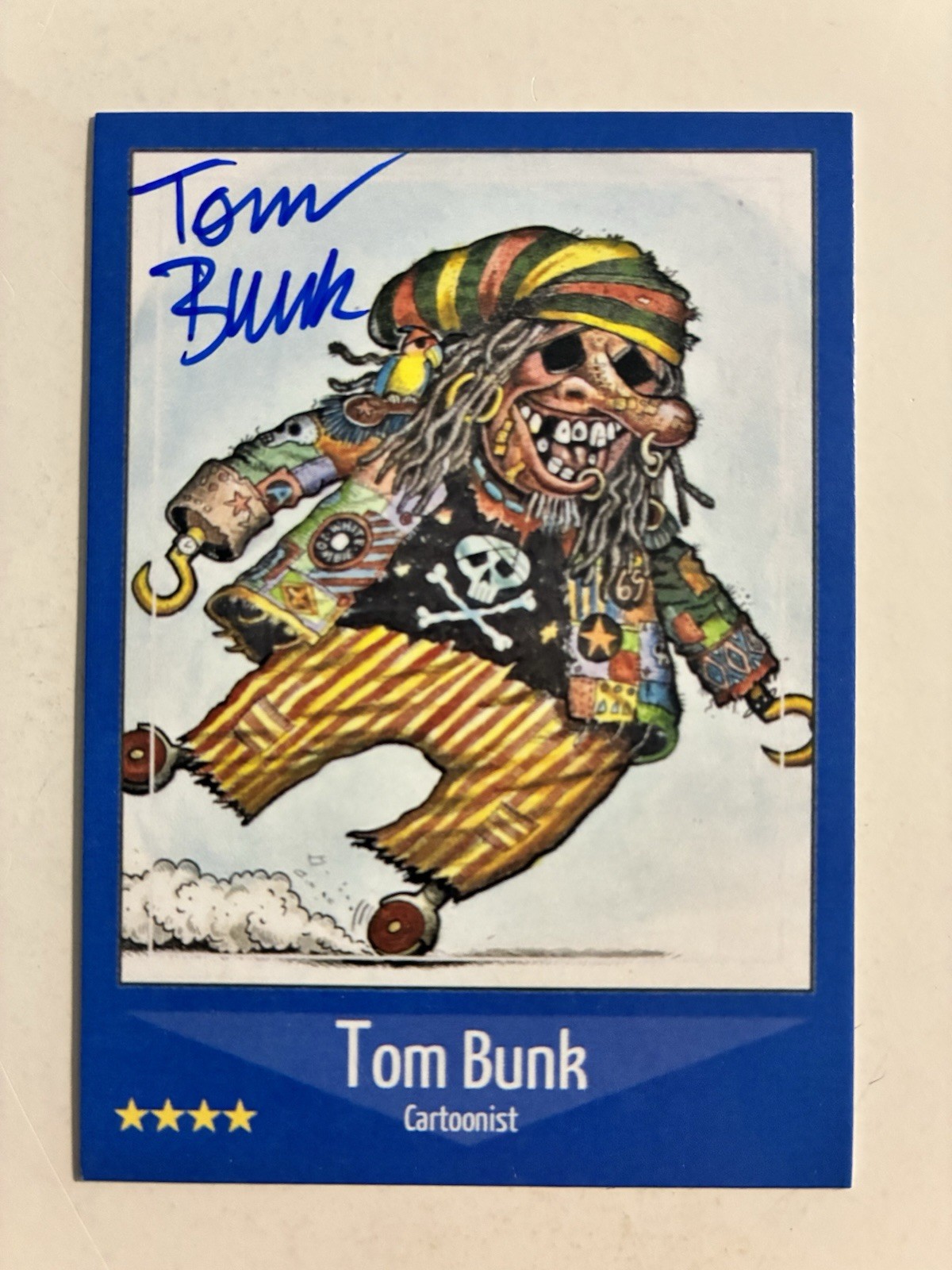 TOM BUNK autograph Artist Garbage Pail Kids and Mad Magazine custom card signed