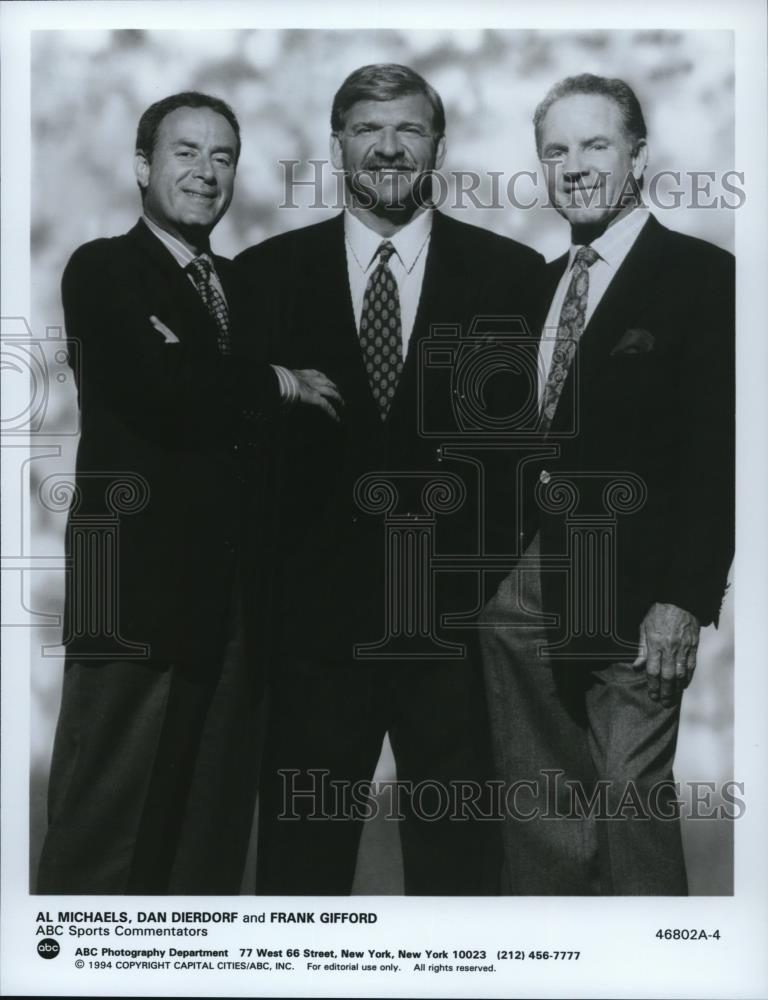1994 Press Photo Al Michaels Dan Dierdorf Frank Gifford Sports Commentators