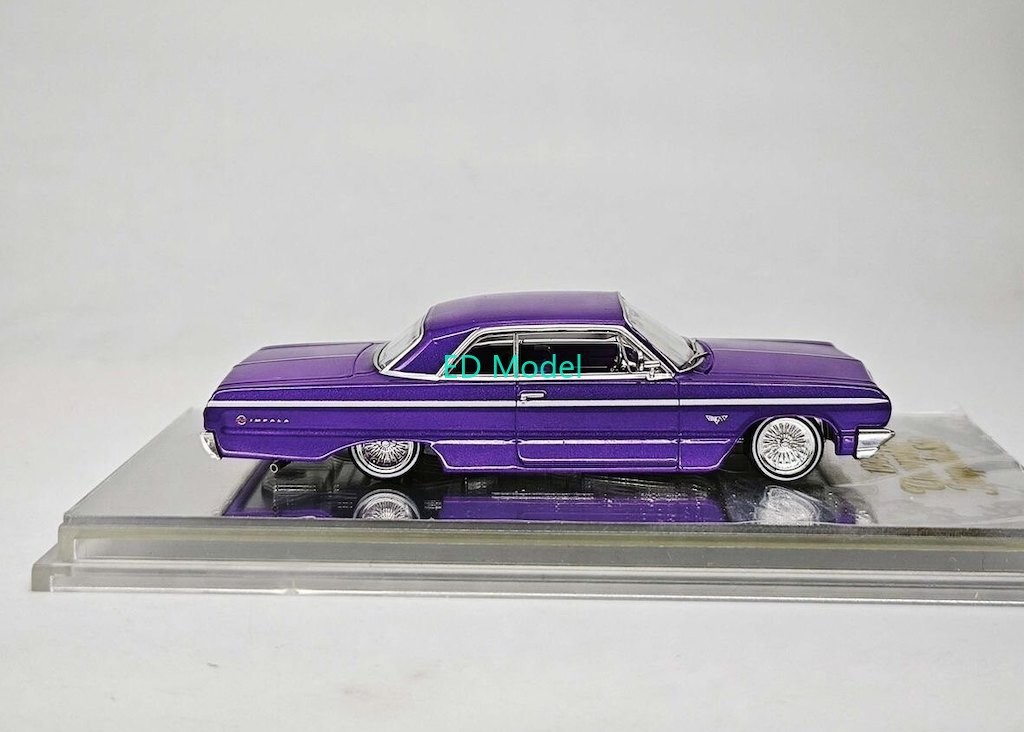 BN 97M 1:64 Purple 1964 Impala SS Lowrider Sports Model Diecast Metal Car