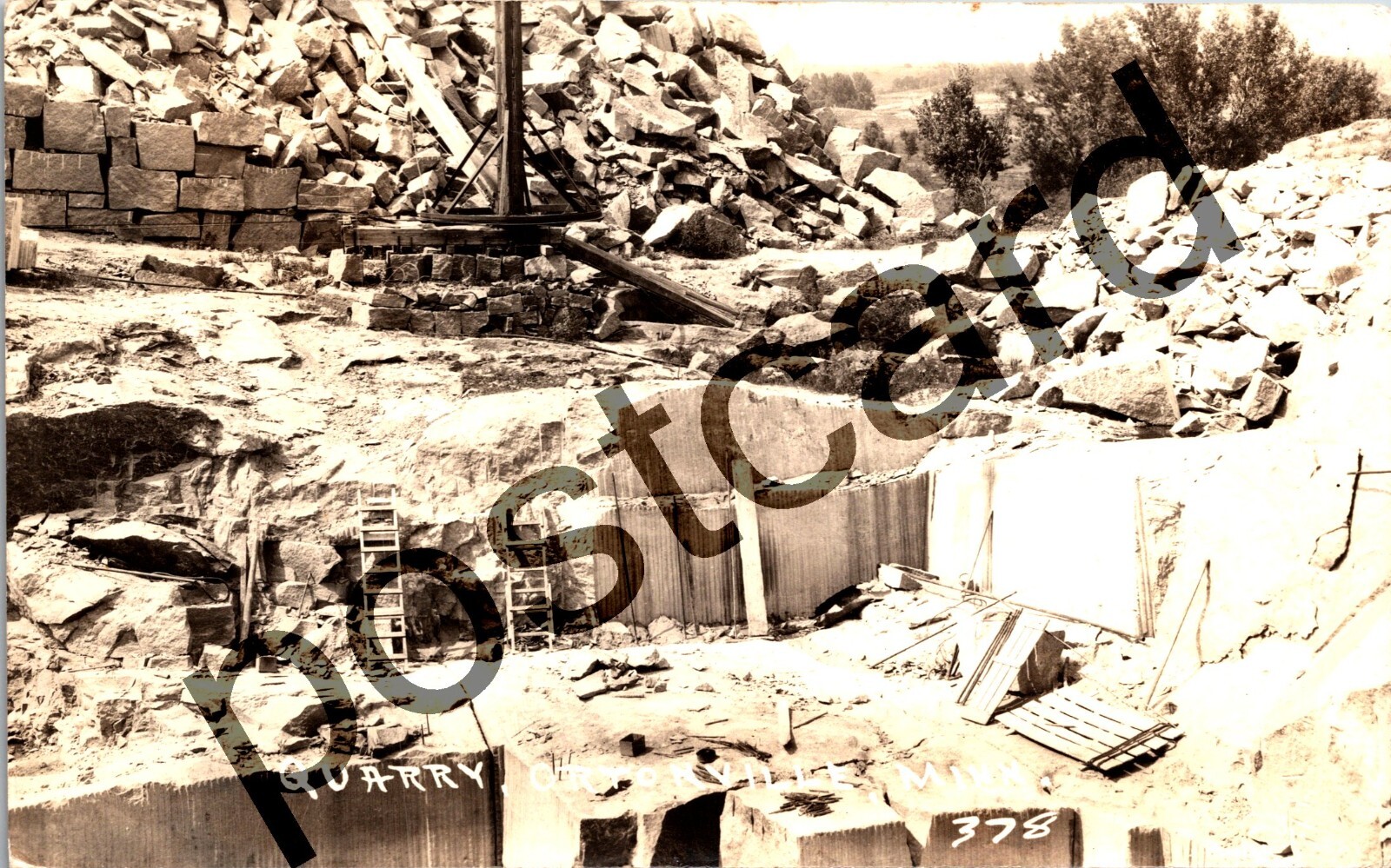 1940 QUARRY, ORTONVILLE, MN, A. Pearson Co RPPC postcard jj215