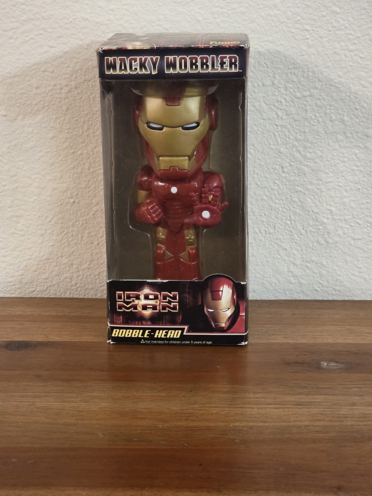 Marvel Universe: 2008 FUNKO IRON MAN Wacky Wobbler Bobble Head in original box!