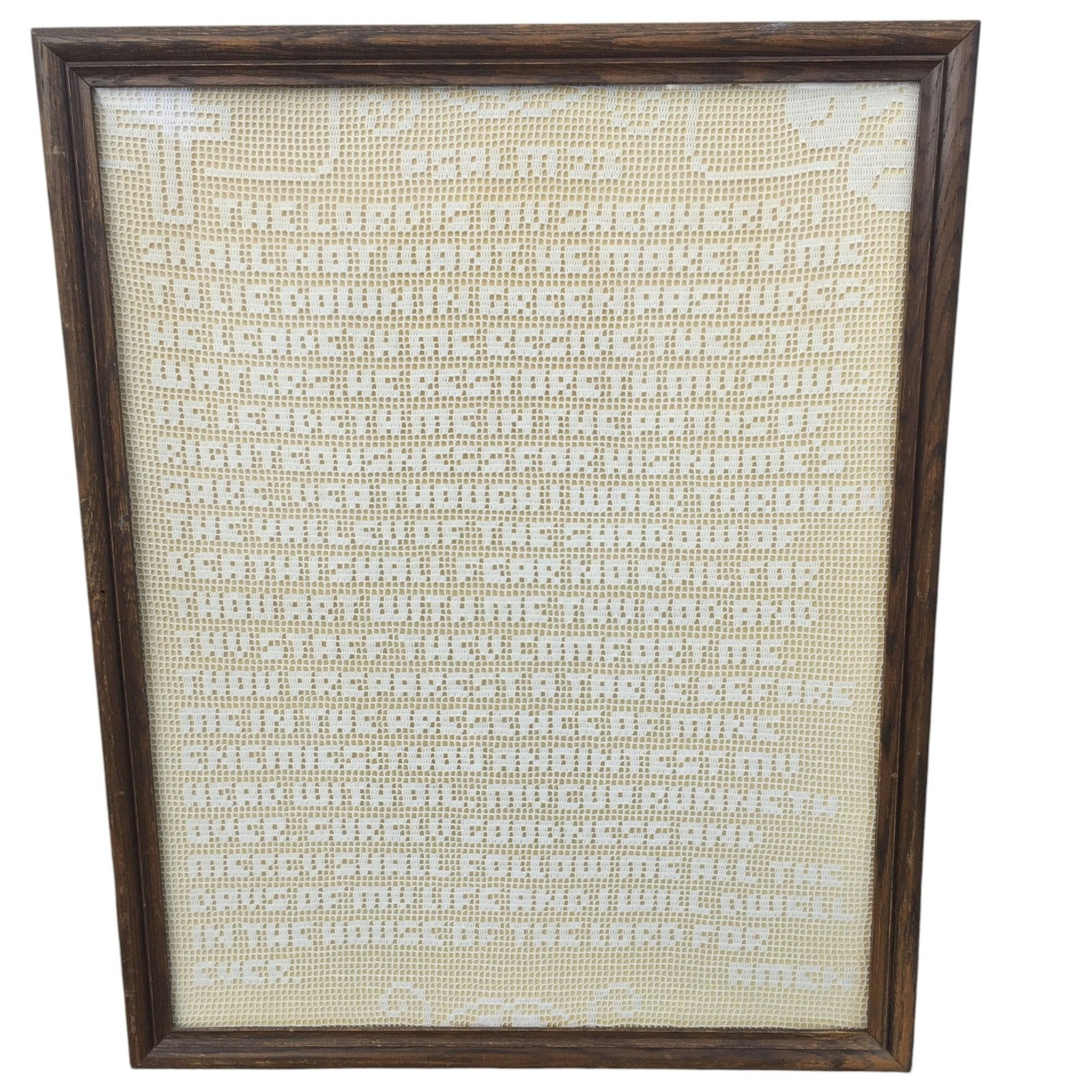 Biblical Psalms 23 Christian Wall Art Handmade Crochet Framed 24″ X 32″