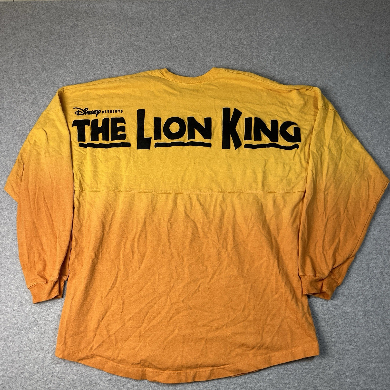 Disney Spirit Jersey Mens XL Yellow The Lion King Long Sleeve Pullover Cotton