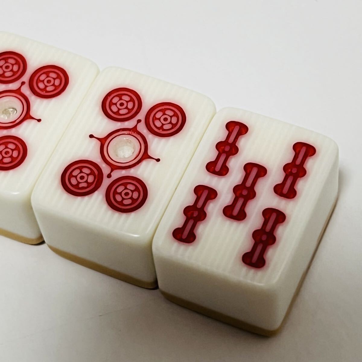 Off White Mahjong Tile Set Red Dora Diamond Tiles Bamboo Back Case