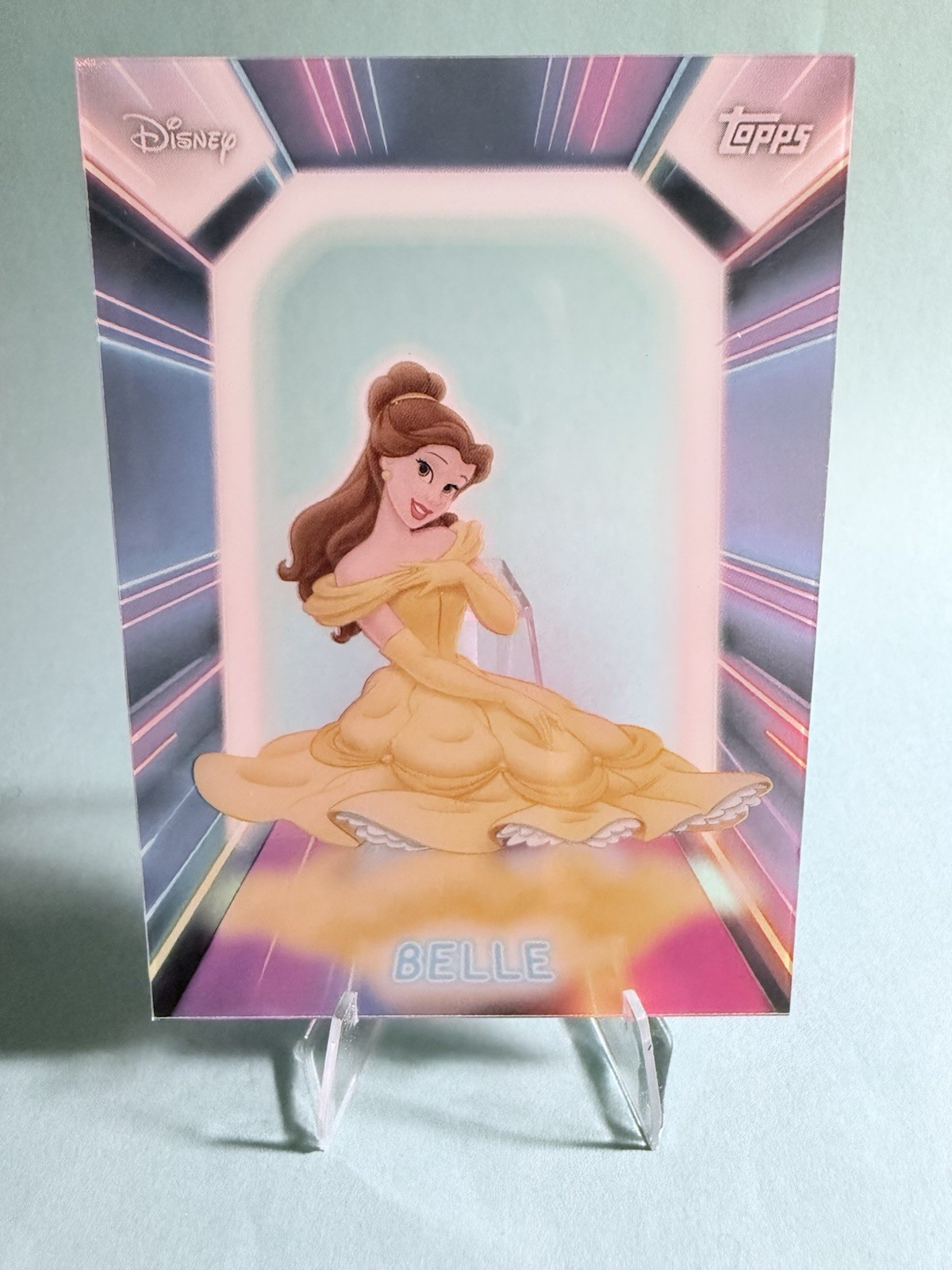 Topps Disney Neon Belle Trading Card #NPL-4 2026 Illuminated Neon Lights
