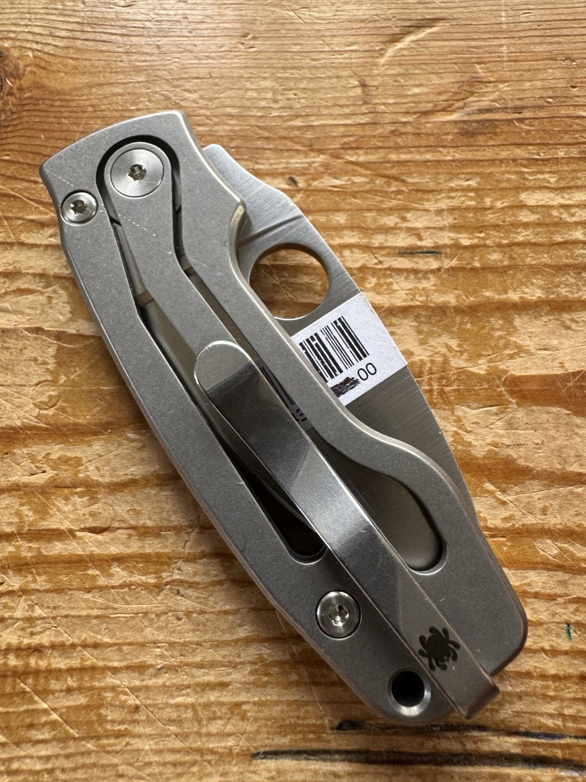 SPYDERCO PITS 2 Split 6AL-4V Titanium M398 Steel, 6.45″ C269TIP Factory Second B
