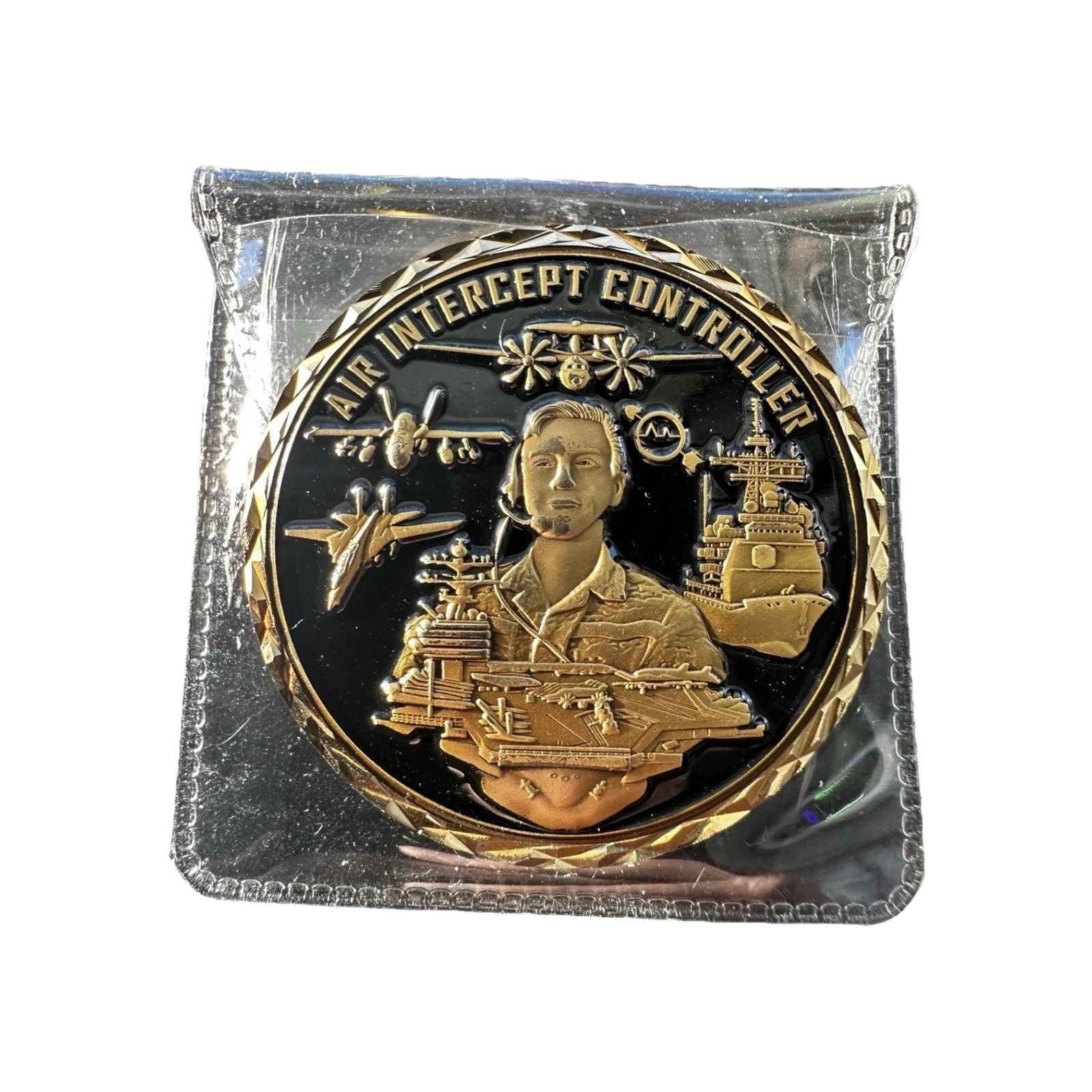 US Navy PACFLT Air Intercept Controller Challenge Coin – AIC CG CVN F-14 Hawaii