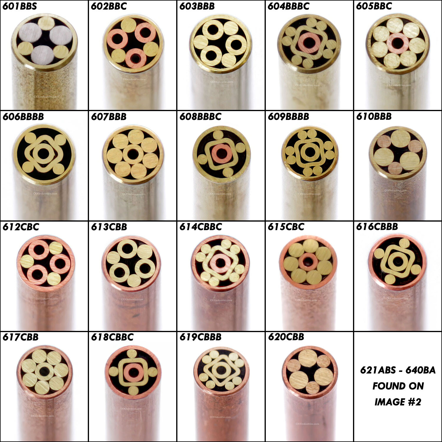 Mosaic Pins – (0.187 (3/16) Inch Diameter) – (39 Different Rod Options)