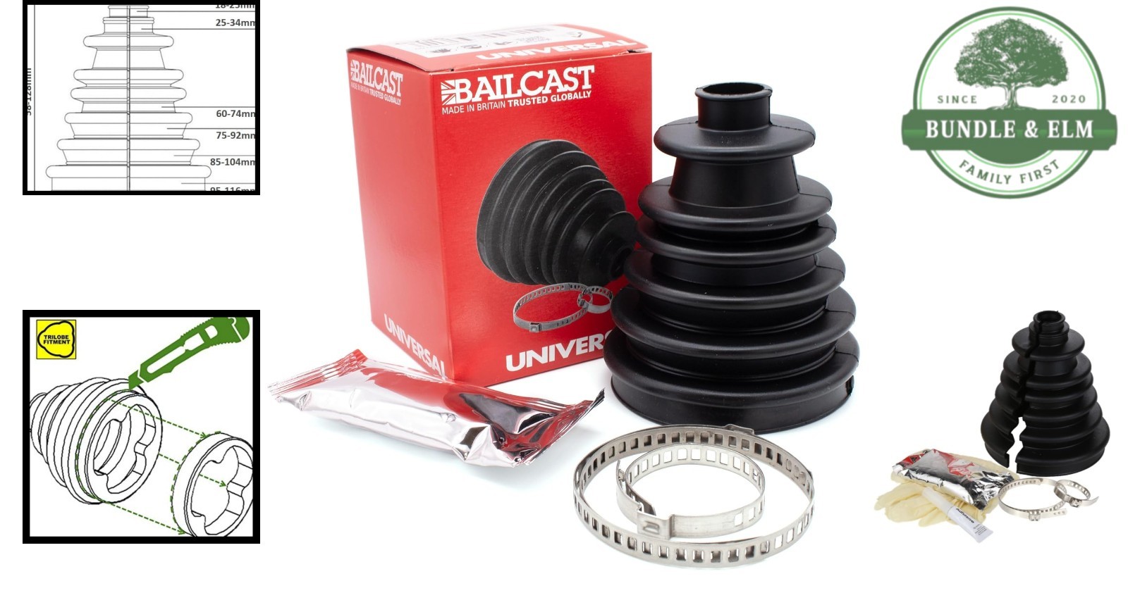 Universal Split Boot for CV Joints – Temperature and Tear Resistant Design