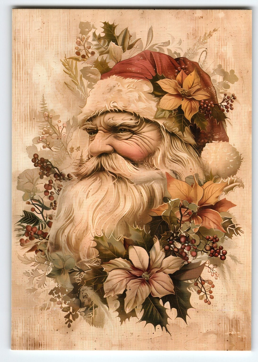 Vintage Santa Claus Christmas Postcard Printed Lithograph 5.5×4 in
