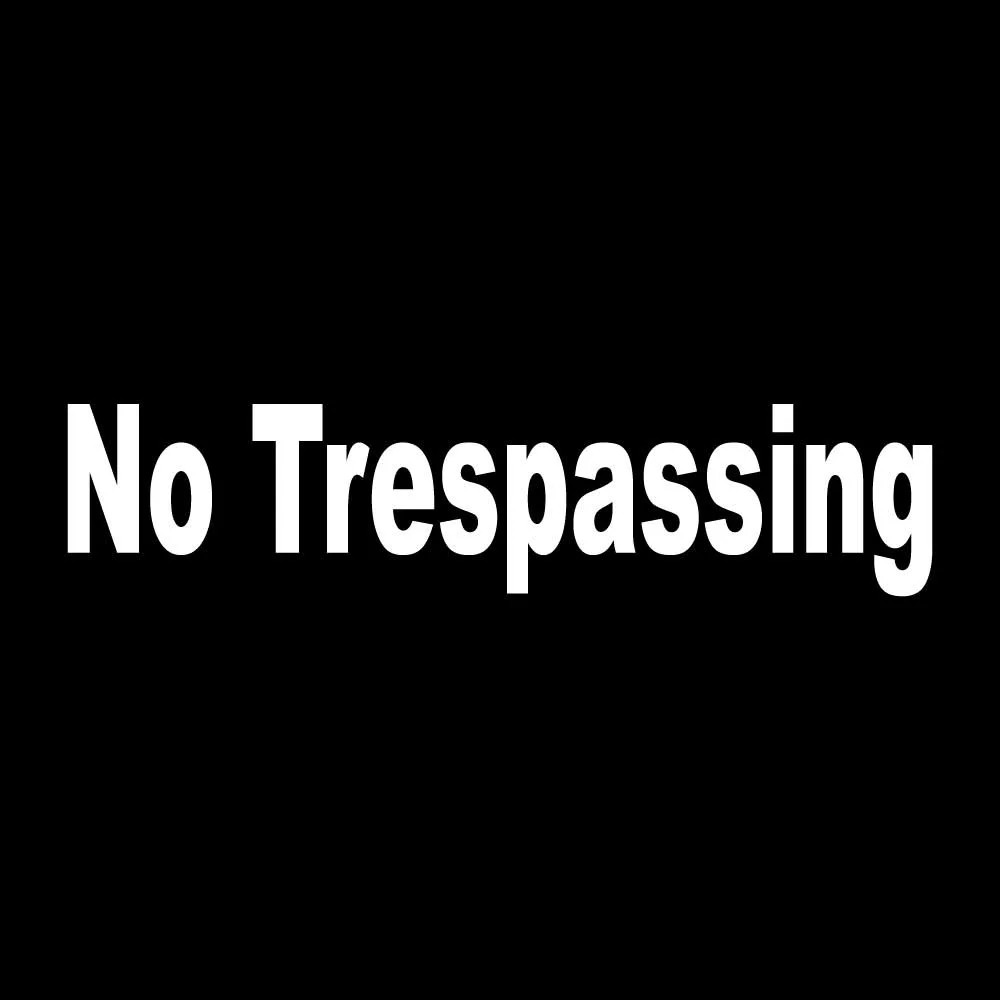 No Trespassing Decal Sticker White Die Cut Vinyl