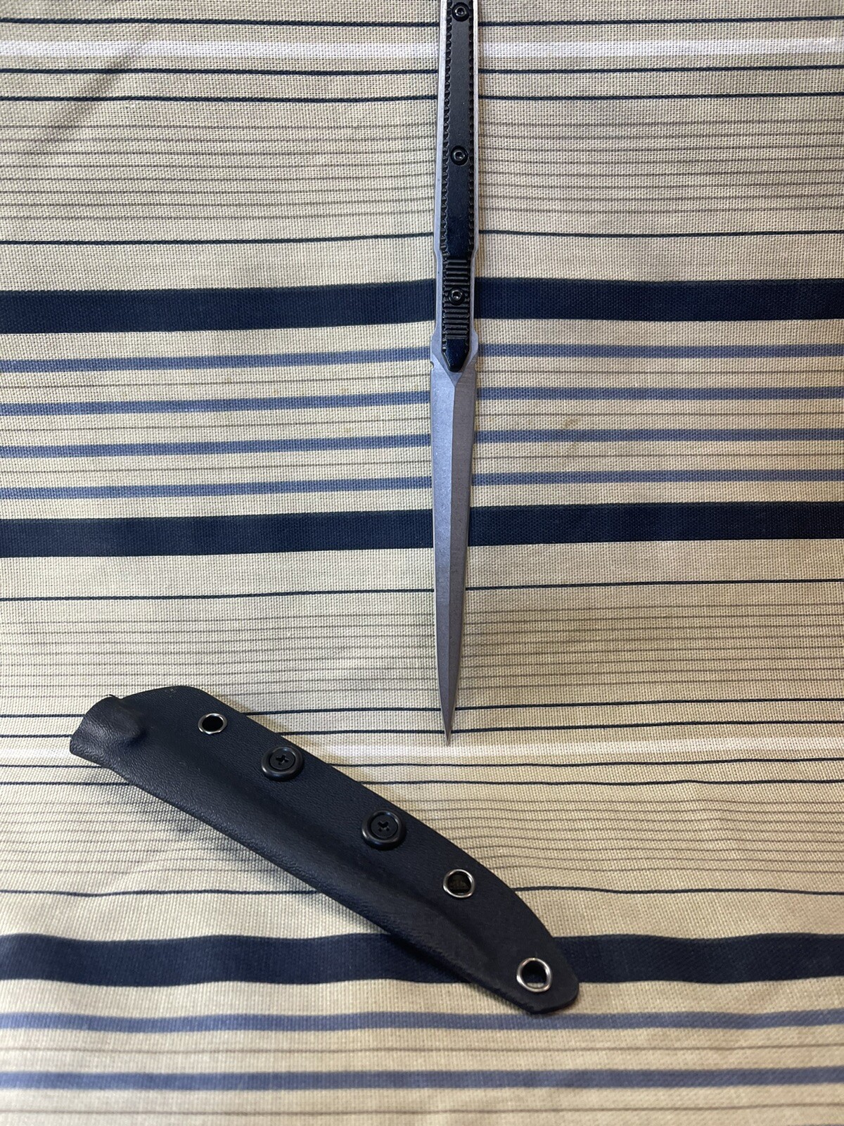 Dagger Fixed Blade Knife Double Edged Stiletto Kydex Sheath