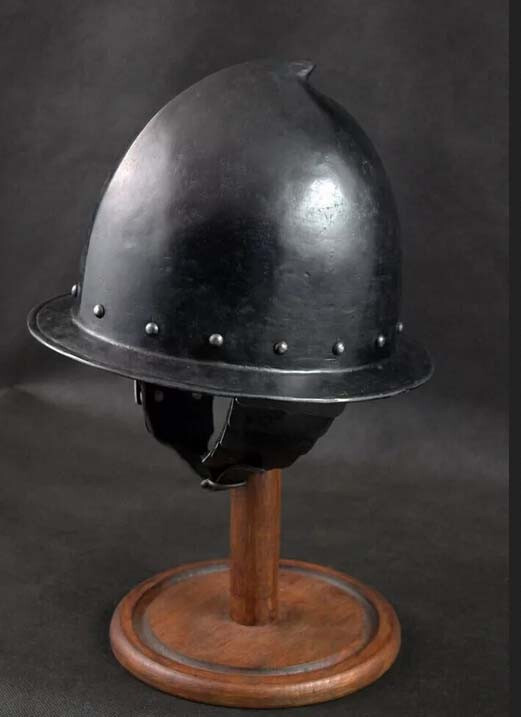 Medieval Knight Cabasset infantry Steel Spanish Morion Helmet With Stand Helmet